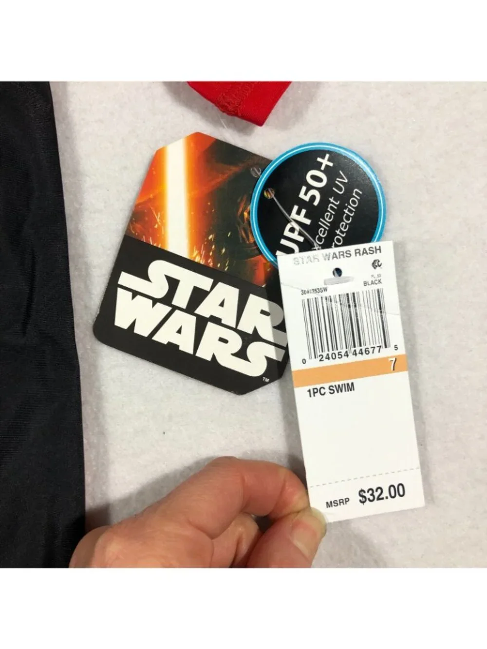 Star Wars Disney Swim Shirt Kids Boys Unisex 7 UPF 50+ Rashguard Top NEW $32